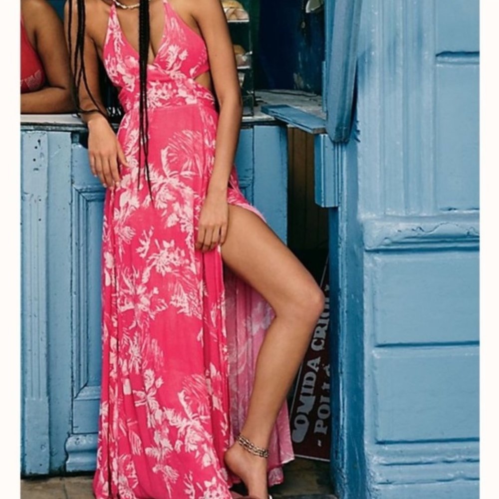 🆕️ Free People Lille Printed Tie-Back Maxi Dress - Picture 4 of 6